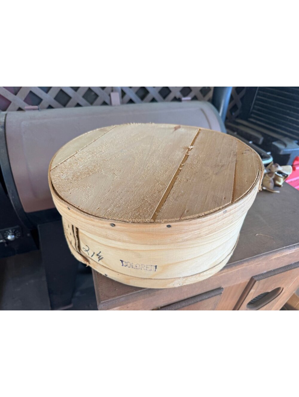 Cheese Wheel Box Wooden Vintage Collectible Rustic Decorative Storage 1950s